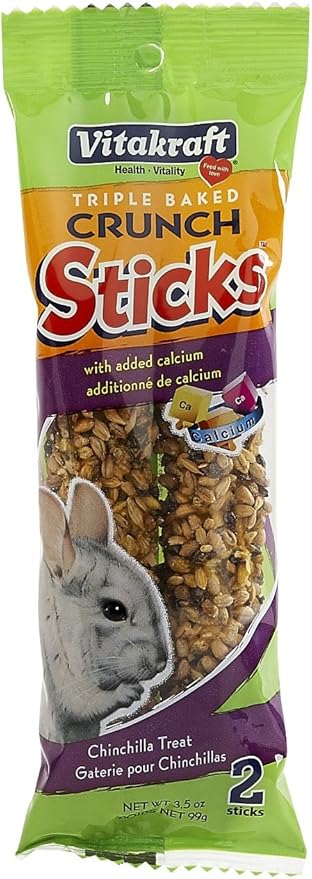 Vitakraft Crunch Sticks Chinchilla Treat - Honey with Added Calcium - Chinchilla Chew Sticks