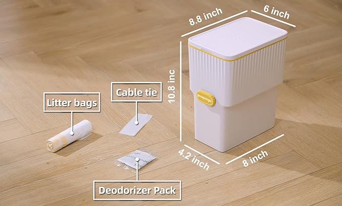 Cat Litter Trash Can, Best Litter Disposal Bin, Pet Waste Container, Odor Locking, Pet Waste Pail for Cats/S/M Dogs/Rabbits, Cat Lovers' Essential Gift Duo
