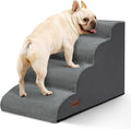 Dog Stairs Ramp for Bed and Couch,4 Step Dog Steps for Small Dogs,Pet Stairs with Non-Slip Bottom for Old Cats,Indoor Pet Steps,Comfort,Durable,17.4" H,Grey