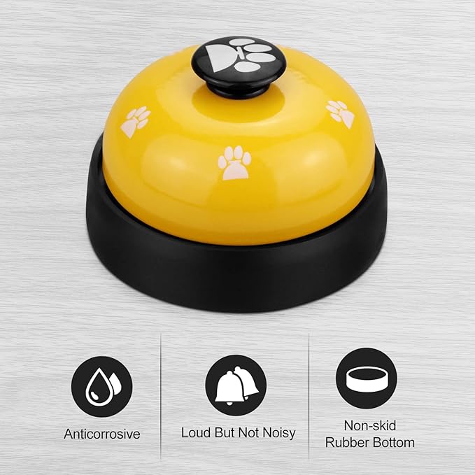 Comsmart Pet Training Bell, Set of 2 Dog Puppy Pet Potty Training Bells, Dog Cat Door Bell Tell Bell with Non-Skid Rubber Base