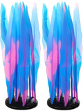 Aquarium Glowing Kelp Plant, Soft Silicone, Fluorescence Coral Decor, Blue, 2pcs