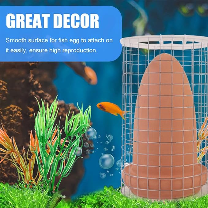 Yardwe Discus Breeding Cone Discus Fish Breeding Cone Discus Angelfish Fish Breeding Cones Cave, Spawning Slates Ceramic Spawning Breed Cone for Aquarium Landscape Fish Tank