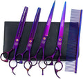 Professional Dog Grooming Scissors Set, 7 Inch/8 Inch Pet Grooming Scissors Chunkers Shears for Dog, Curved Groom Scissor, Thinning Shears for Pet with Comb