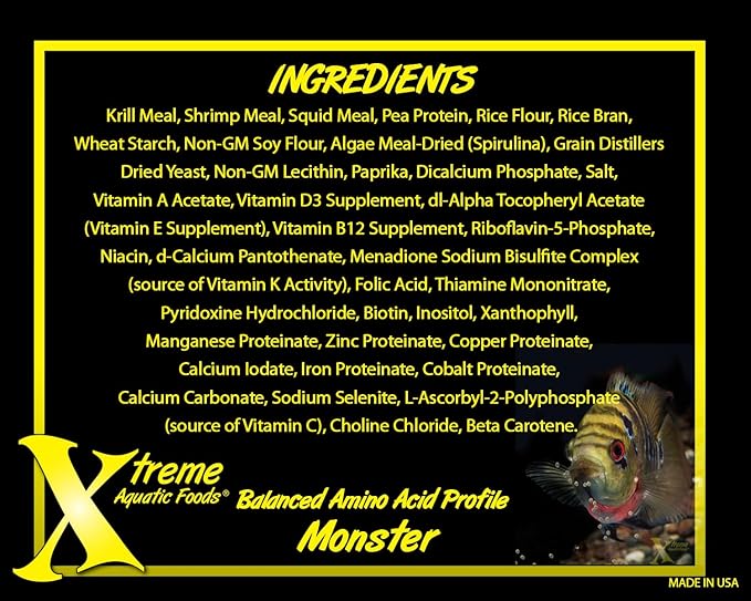 Xtreme Monster 9.0mm Pellets – Slow Sinking & Ideal for Large Cichlids, Monster Fish & Voracious Eaters – Boost Immune & Digestive Health, Max Marine Protein Fish Food – USA Farm Grown (37oz)