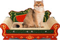 Scratching Sofa, Couch Shaped Thick Scratching Cardboard, Lounge Bed for Indoor Rest&Play, Sofa Scratcher Pad (Red, 23" L X 12.2" W X 10.7" H)