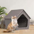 DRATO Outdoor Waterproof Cat House,23.43×22.64×22.8 Inches,Insulated Cat Shelter Feral for All Seasons,Easy to Assemble,Suitable for Cats and Small Dogs (Light Brown, 23.43×22.64×22.8 Inches)