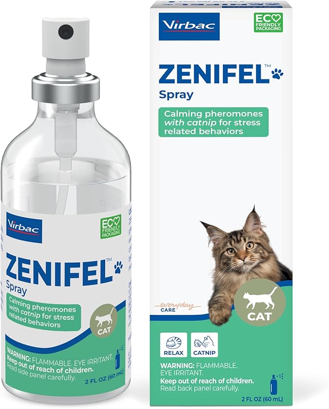Virbac ZENIFEL™ Spray | Managing Stress-Related Behaviors in Kittens & Cats | Quick-Acting - Ideal for Unexpected Stressful Situations