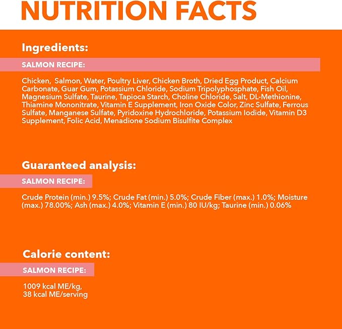IAMS Perfect Portions Healthy Adult Grain Free Wet Cat Food Pate,Salmon Recipe,2.6 oz. Easy Peel Twin-Pack Trays (,48 Servings),24 Count (Pack of 2)