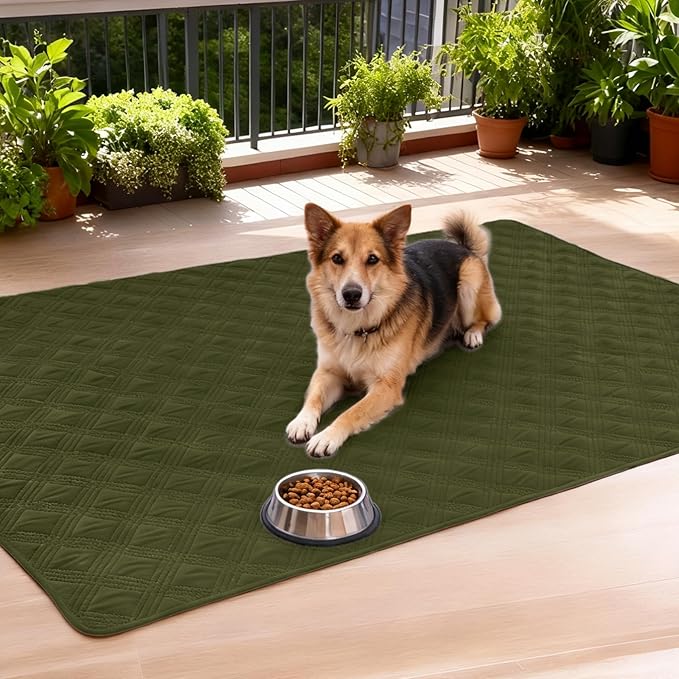 hyha Waterproof Dog Blanket, Reversible Pet Bed Blanket, Soft Sofa Couch Cover for Dogs Washable, Waterproof Pet Couch Covers for Sofa Puppy Cats Furniture Protector(82"x102", Green/Navy Blue)