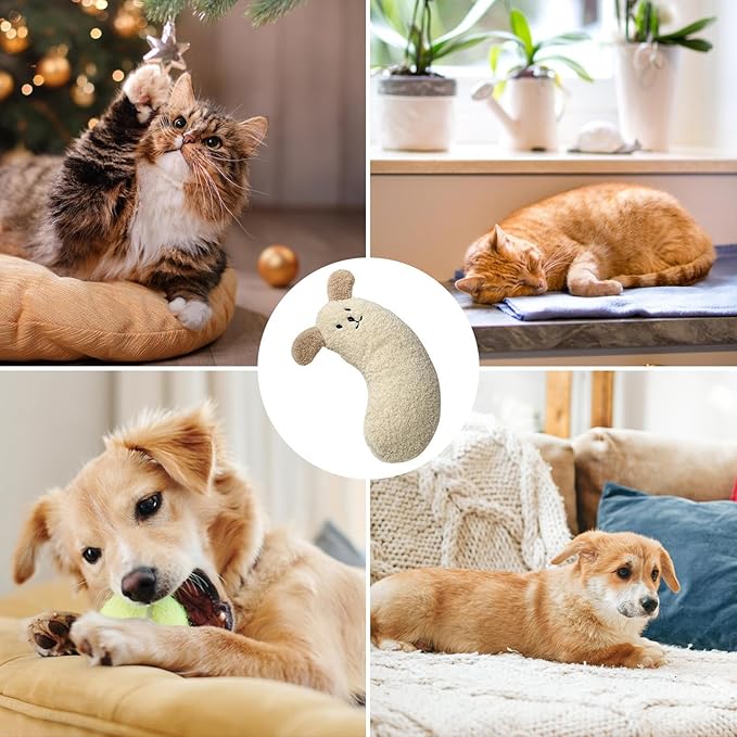 U Shaped Dog Pillow - Calming Neck Support, Cuddler Pet Cushion | Ergonomic Pillow soothes in Pets, Plush Curved Support for Small Animals with Cute Pattern and Travel Friendly Shape