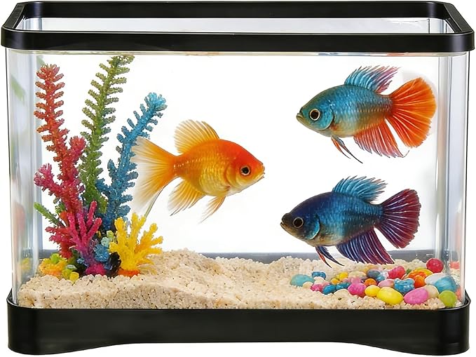2 Gallon Plastic Fish Tank Aquarium for Small Fish Goldfish Bowl Aquarium Succulents Flower Centerpiece Shatterproof with Clear Clarity for Table Centerpiece Home Decor