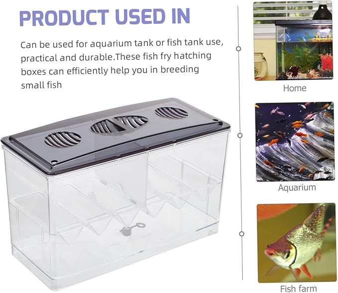 Multi-use Fish Isolation Box for Aquarium Breeding Box Feeding Slot Drainage Outlet