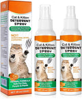 Cat Deterrent Spray for Indoor & Outdoor 2Pack - Natural Repellent to Prevent Scratching & Urine Marking on Furniture, Sofas, Rugs, Curtains - Safe Cat Behavior Training Aid with Natural Ingredients