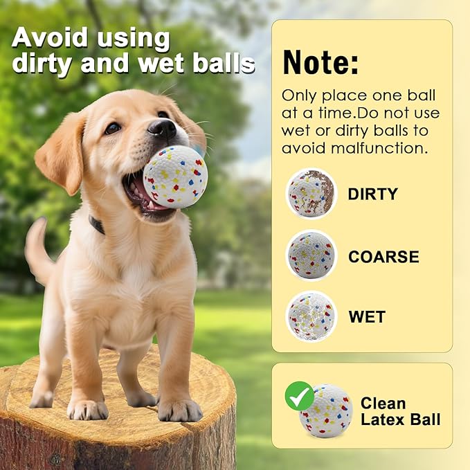 Automatic Ball Launcher, Dog Ball Thrower Launcher, Features 3 x 2.3-inch Balls, Adjustable Distance (19-45FT), Suitable for Small and Medium-Sized Dogs. Indoor/Outdoor Dual-use launchers