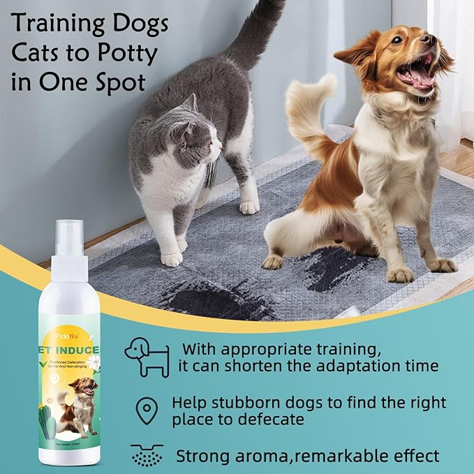 Go Here Potty Training Spray for Dogs Cats,Dog Pee Attractant Spray,Dog Training & Behavior Aids for Dogs Cats to Pee in One Spot,Prevent Your Pet from Soiling The Carpet,120ML