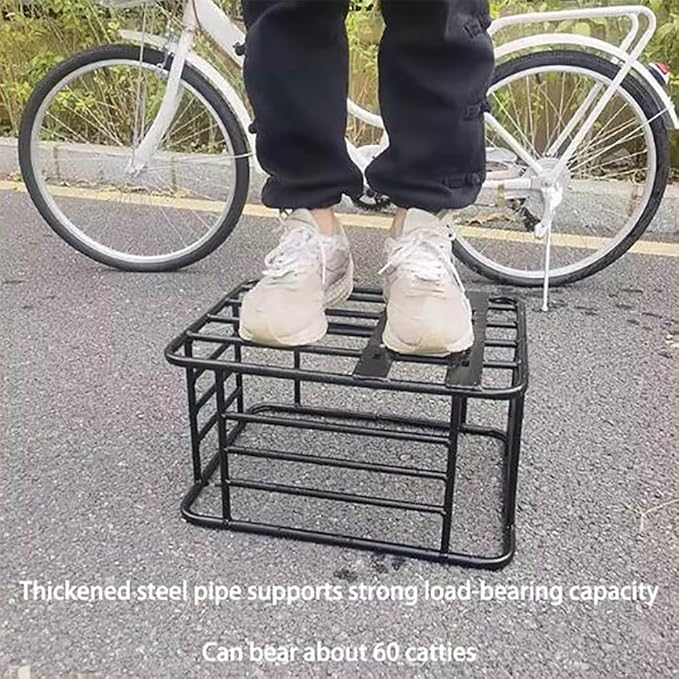 Dog Bike Basket for Rear Rack – Heavy-Duty Pet Bike Carrier with Liner, Safety Leash & Hardware – Bicycle/E-Bike/Moped Dog Seat for Small Dogs & Cats, Quick Install