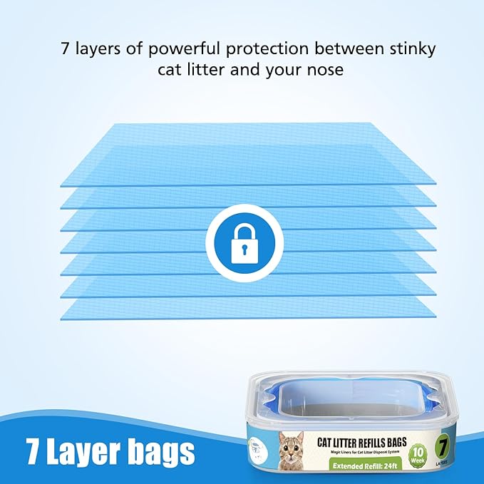 Cat Litter Refills Cartridge Compatible with Your Genie Litter Standard, Plus and XL Cat Litter Pail, 8 Packs