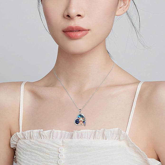 KZX Cat/Dog/Phoenix/Eagle/Whale/Shark/Puffin/Starfish/Chicken/Butterfly/Owl/Bee/Frog/Seahorse Necklace Sterling Silver Animal Pendant Jewelry Gift for Women