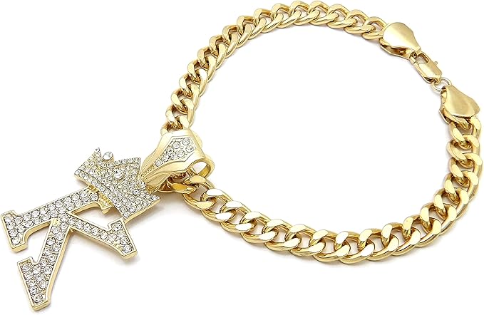 Initial Letter Cuban Chain Dog Chain Pet Chain Pet, Cat, Puppy Necklace (K, 24")