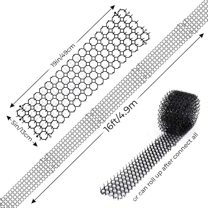 Zerodis Pet Training Spike Mat, Indoor Outdoor Scat Mat for Cats and Dogs, Metal and Plastic Construction, 49x13cm (Black)