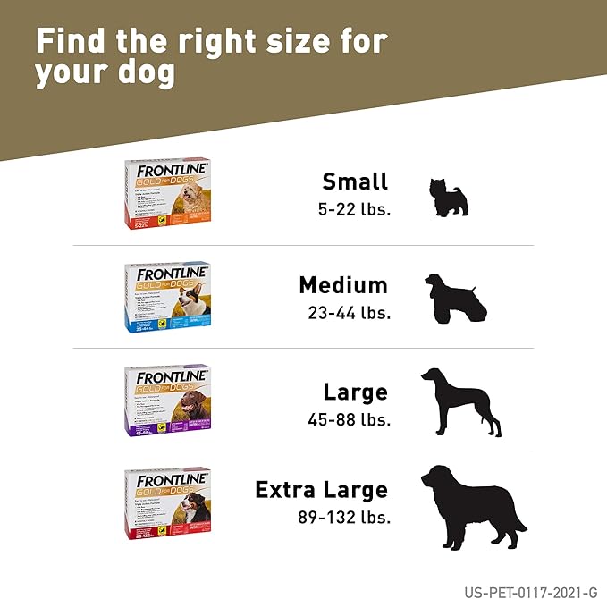 FRONTLINE Gold Flea & Tick Treatment for Small Dogs Up to 5 to 22 lbs., Pack of 6