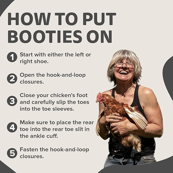 Chicken Shoes for Injured Feet – Protective Neoprene Footwear for Chicken, Open-Toe Design for Bumblefoot Relief, Made in USA (Chicken Shoes, Gray, Medium Chickens)