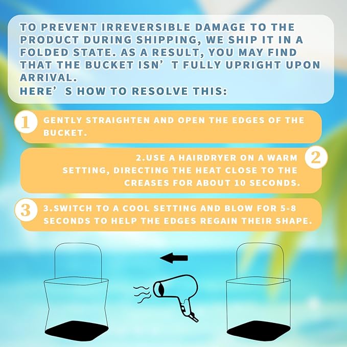 Foldable Aquarium, Portable Fish Tank, Fish Transport Container, EVA Fish Bowl, Beginner Tank, Catch and Release Aquarium for Beach, Pool and Lake
