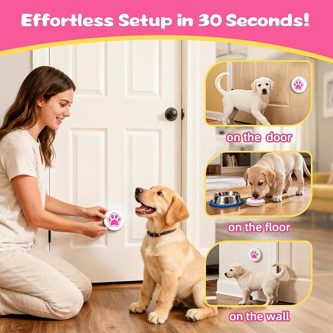 ChunHee Dog Bells to Go Outside – Bell for Dogs to Ring to Go Potty | Dog Door Bell with 5 Adjustable Volume & 36 Ringtones | Chew-Proof Dog Potty Bell | Bells for Dog Training to Go Outside