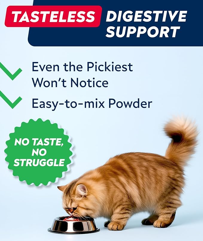 StrellaLab Cat Probiotic Powder - Probiotics for Cats with Diarrhea - Easy to Mix Powder - Cat Probiotics for Indoor Cats, Health Supplies Food Supplement, Pet Probiotics, Digestive Support (4 oz)