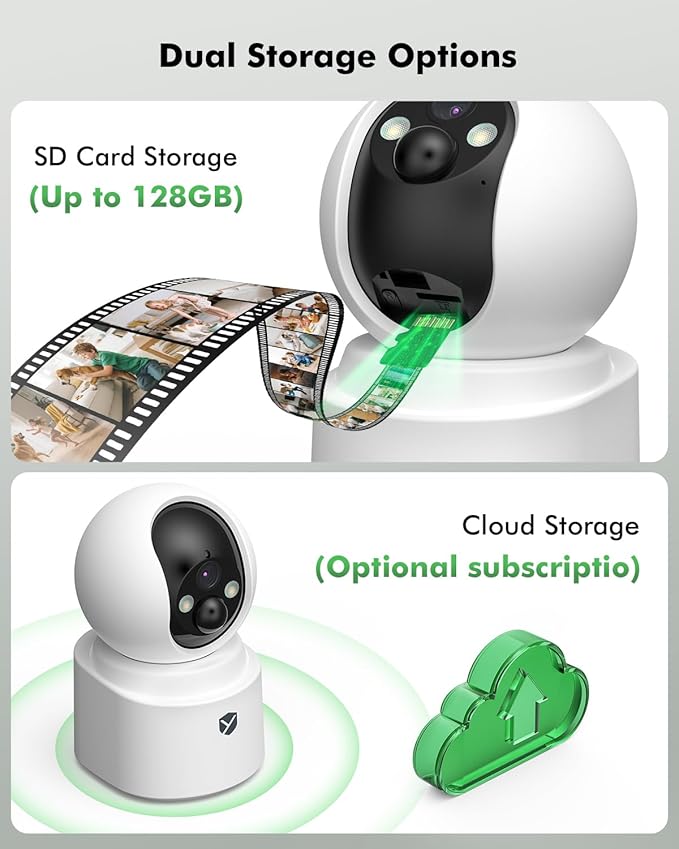 Battery Powered Indoor Camera Wireless, PTZ Pet Camera with 6000mAh Rechargeable, Dual-Band WiFi, 2.5K 4MP Color Night Vision, SD/Cloud Storage, 2-Way Audio, APP Remote, Cat/Dog/Kids/Home Monitoring
