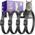 Flea and Tick Collar for Cats (4 Pack), Plant-Powered with Natural Essential Oils, Water-Resistant, Adjustable for All Cats & Kittens (Black)