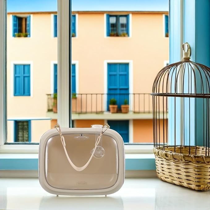 Cabilock Portable Small Bird Travel Cage with Breathable Mesh and Detachable Handle, Outdoor Parrot Carrier Bag for Parakeets, Canaries, Lovebirds Suitable for Travel and Vet Visits