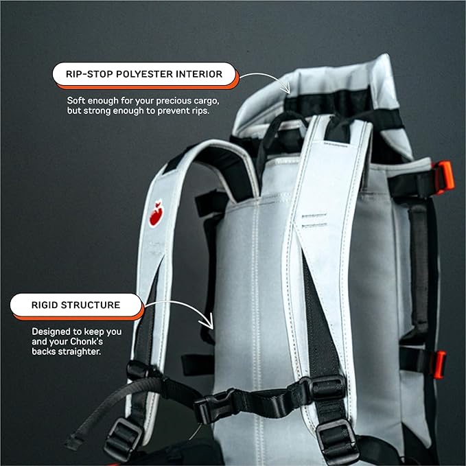 Maxine One Dog Backpack Carrier for Medium Dogs by Little Chonk | Adjustable & Ergonomic Front Facing Dog Carrier Backpack | Bult to be Safer | Pet Backpack Carrier, Featured in Wired Magazine - Gray