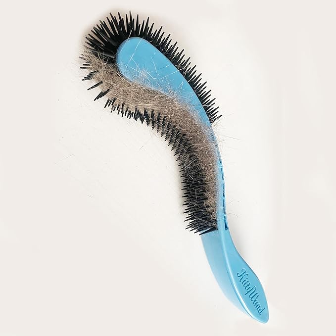 Cat Brush, Black. Designed for Comfort, Created for Cats and Dogs. Ergonomic shape promotes stress free grooming. Great for long to short haired cats. Made in the USA