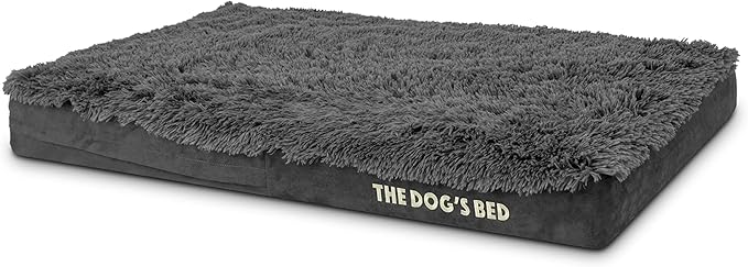 The Dog’s Bed Orthopedic Memory Foam Dog Bed Mattress, Fur Fabric, Grey Fur, Large, 4-Inch