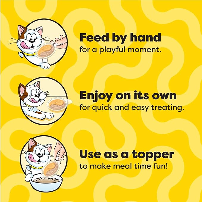 Temptations Lickable Spoons, Soft Lickable Cat Treats, Adult Wet Cat Treats, Tasty Chicken and Cheesy Cheese Flavor, 4 Spoons, Pack of 24 (96 Total)