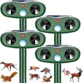 2025 Solar Ultrasonic Animal Repellent Sonic Fortress Pro Raccoon Repellent Cat Repeller Deer Deterrent with Motion Sensor to Keep Squirrel Rabbit Dog Skunk Out of Garden Yard(4Pack)