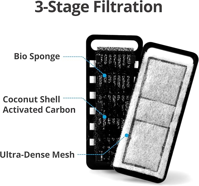 NICREW Nano Nature Aquarium Kit, 2.5 Gallon, Basic Version & NICREW Slim Aquarium Filter Cartridges (6 pcs) with Intake Sponges (2 pcs)