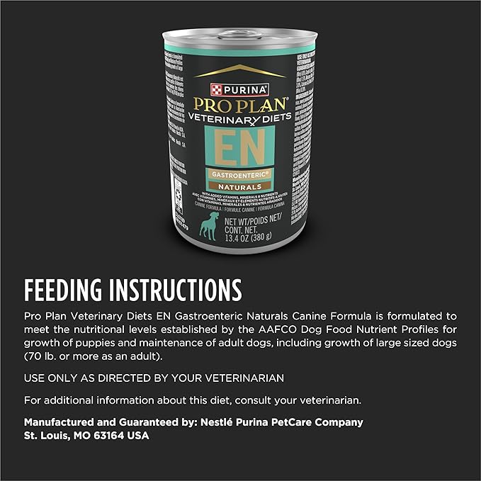 Purina Pro Plan Veterinary Diets EN Gastroenteric Naturals Canine Formula Wet Dog Food - (Pack of 12) 13.4 oz. Cans