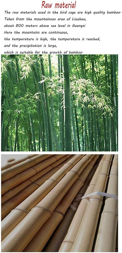 Bamboo Carved Bird Cage Traditional Chinese Style Boutique Thrush Bird Cage Garden Hanging Decor