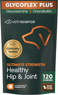 VetriScience Ultimate Strength Hip & Joint Supplement for Dogs, GlycoFlex Plus – MSM, Chondroitin & Green-Lipped Mussel Chews for Mobility, Flexibility, Comfort & Support, Peanut Butter Flavor 120 Cnt