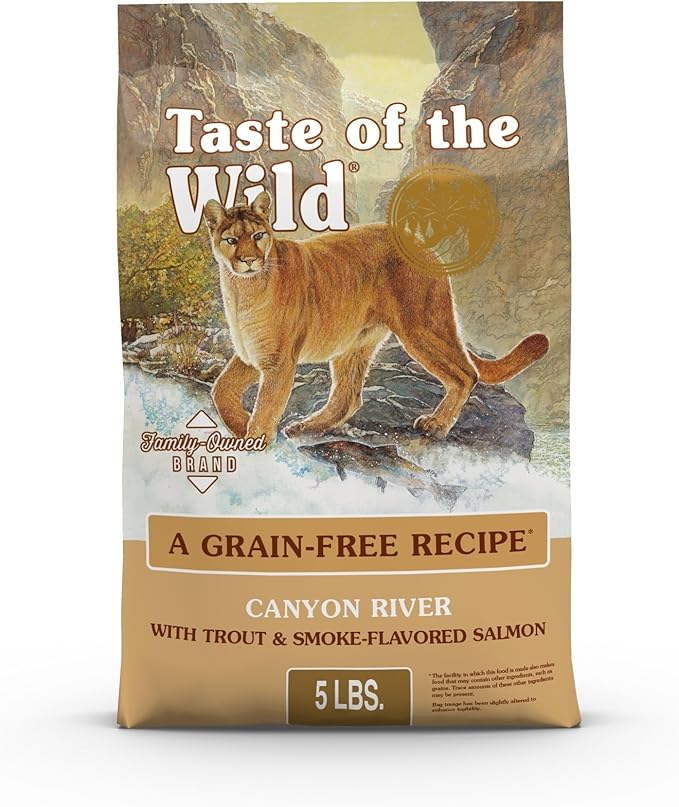 Taste Of The Wild Canyon River Grain-Free Dry Cat Food With Trout & Smoke-Flavored Salmon 5lb (Pack of 1)