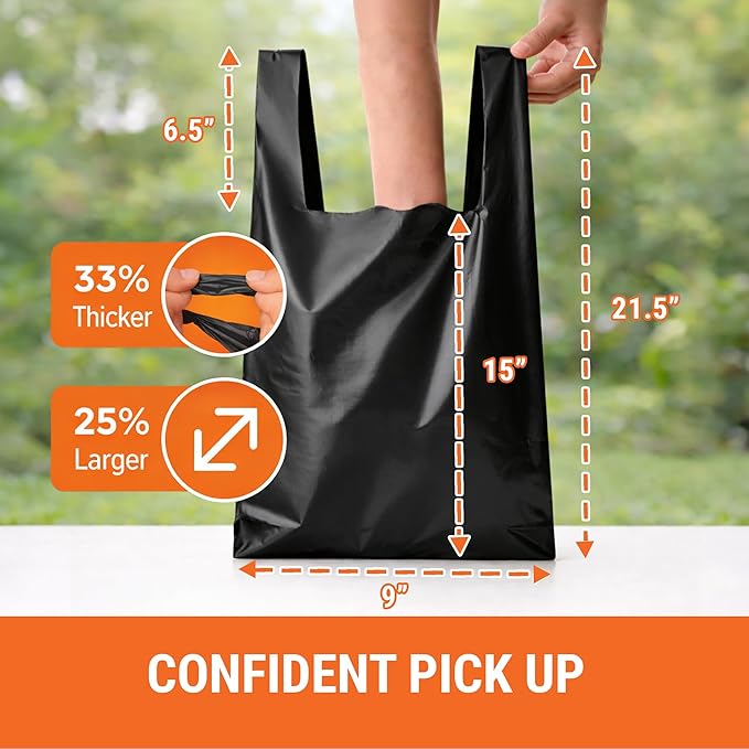 Pupzle Bags for Arm & Hammer, FUSBUNTY, MXF, and TIMINGILA Pooper Scoopers, 40 Pooper Scooper Bags Refill for Swivel Bin, Black (Black)