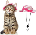 DENTRUN Cat Hats for Cats Only, Cat Cowboy Hats with Ear Holes Tiny Pets Birthday Party Costume, Cat Headwear Mini Cowboy Hat, Funny Sombrero Kitten Hat Chihuahua Beanie Cap Party Decorations