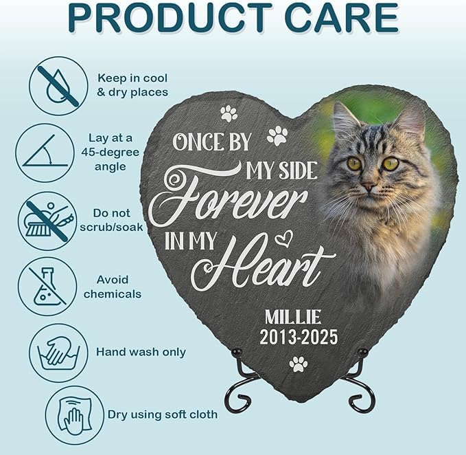 Pawfect House Personalized Cat Sympathy Gifts, Cemetery Decorations for Grave, Memorial Stone Gifts for Loss of Cat, Pet Memorial Stones for Pet Lovers