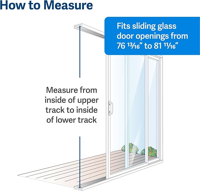 PetSafe 2-Piece Sliding Glass Pet Door - No-Cut DIY Install Doggy Door for Renters - Aluminum Frame - Adjustable Height 75 7/8" to 81" - Ideal for Medium Dogs Up to 40 lbs