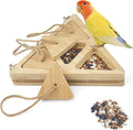 FlidRunest Wooden Bird Foraging Feeder, Interactive Foraging Toys for Parrots, Parrot Chewing Toy, Bird Perches Stand for Parrots, Cockatoo, African Grey, Macaws, Amazon