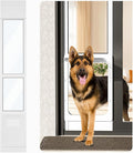 Large Dog Door for Sliding Glass Doors,No-Cut DIY Install Pet Door- Aluminum Frame& Panel & Lock, Adjustable Height 83”-91 1/5”, Suitable for Dogs Up to 105 lbs -White