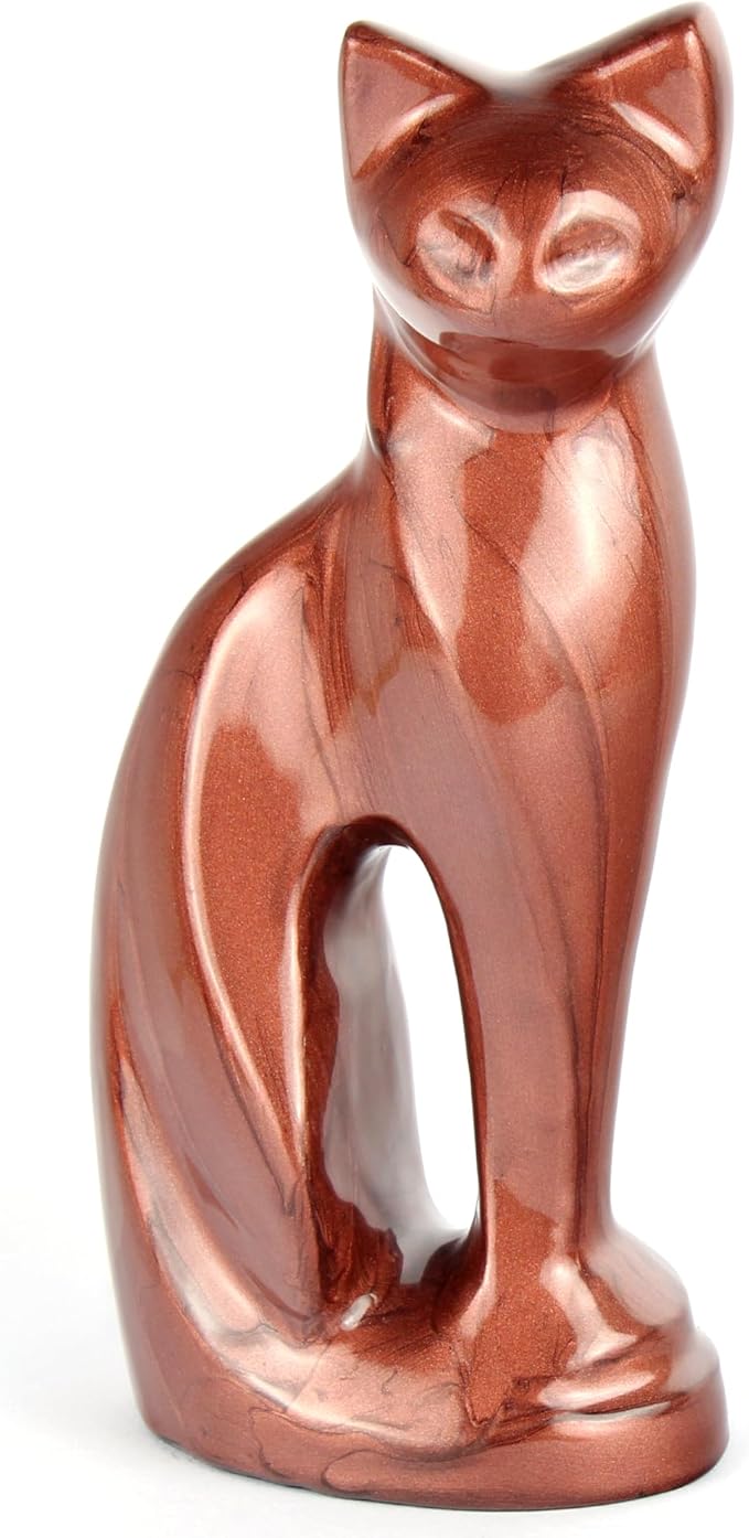 Cat Urns for Ashes - Pet Memorial Cat Urn Cat Memorial Gift, Pet Urn for Cat Ashes Keepsake Pet urns for Cats Ashes, Pet Ashes Urn, Pet Cremation Urn (Brown)