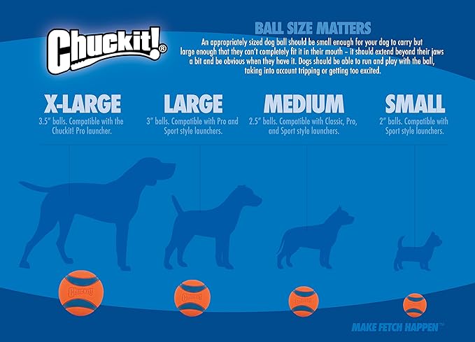Chuckit! Ultra Ball Dog Toy - Medium Bouncy Fetch Balls for Dogs 20-60 lbs - Made from Durable Rubber - Floating Water Pet Toys - Size Medium - 2.5-inch Diameter -,2 Count (Pack of 3)